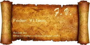 Feder Vilmos névjegykártya