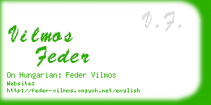 vilmos feder business card